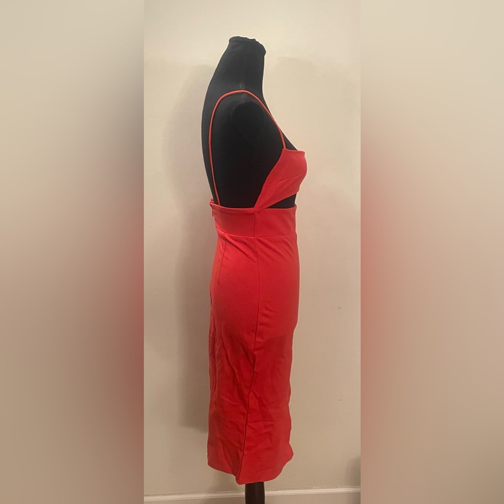 Superdown- Red Orange‎ Party Midi Dress with Cut-Out Size S - Picture 4 of 11